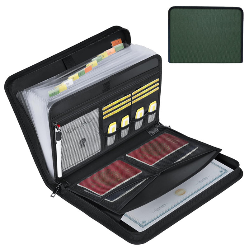 Expandable Accordion File Folder 13 Pockets - แฟ้มเอกสารขยายได้ทนความร้อน พร้อมตัวล็อค 13 ช่อง ซิป จัดระเบียบเอกสาร