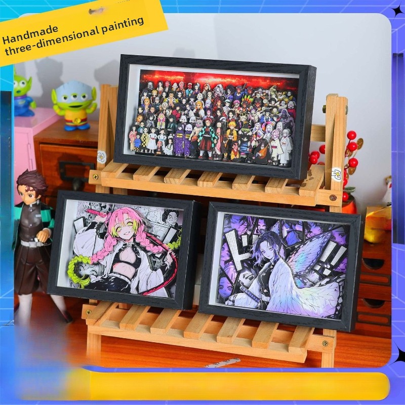 Desk Accessories - สินค้าอนิเมะดาบพิฆาตอสูร การ์ตูนน่ารัก ชุดครอบครัว ของตกแต่งโต๊ะทำงานเด็กชายและเด็กหญิง ฟิกเกอร์ ภาพ