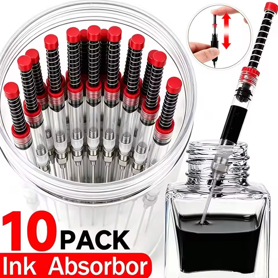 Writing Tools - 1-10 ชิ้น อุปกรณ์เติมหมึกปากกาหมึกซึม หลอดฉีดยาดูดหมึก อุปกรณ์ดูดหมึก ปิเปตต์
