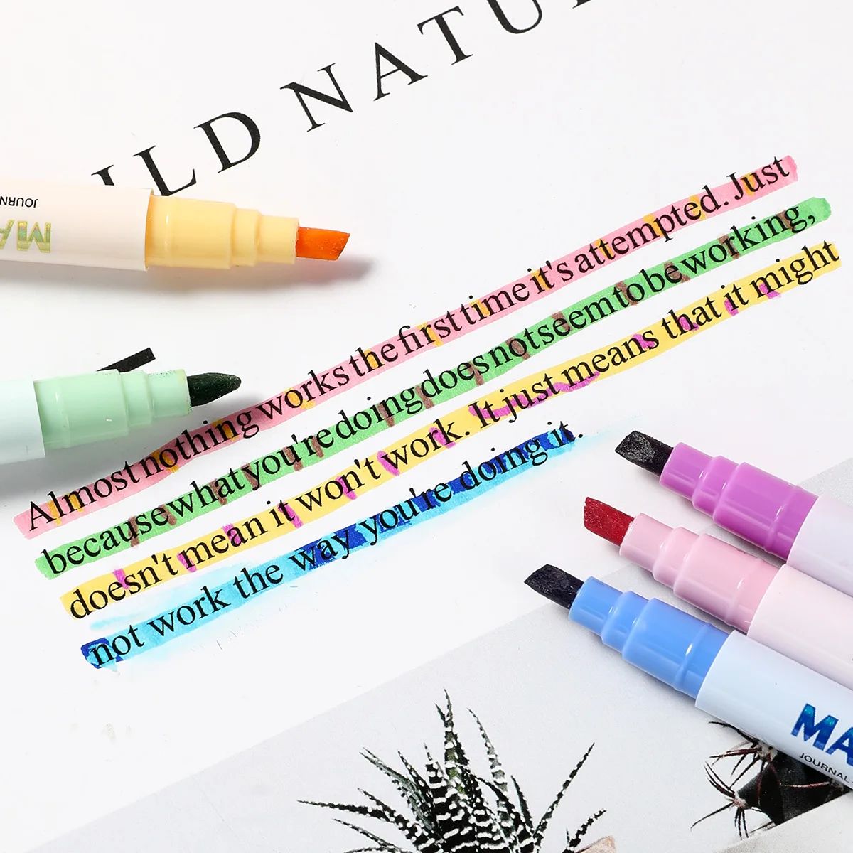 ชุดปากกาเน้นข้อความเปลี่ยนสีเม - Pastel Highlighter Set Double Ended บทวิจารณ์และราคา