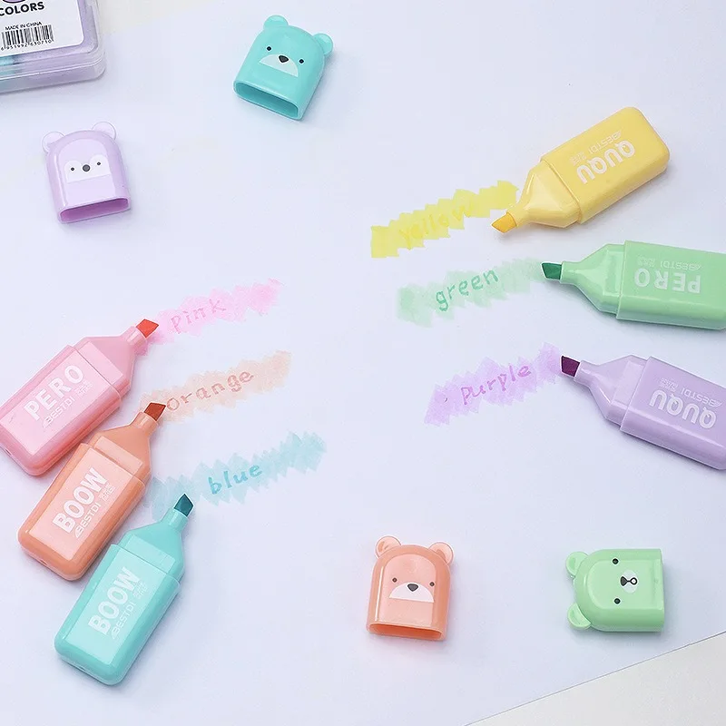 ชุดปากกาไฮไลท์ลายหมีคาวาอี้ เค - Pastel Highlighter Set Double Ended บทวิจารณ์และราคา